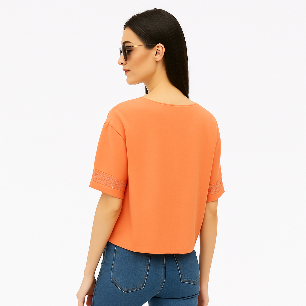 Peach Rayon Crop Top