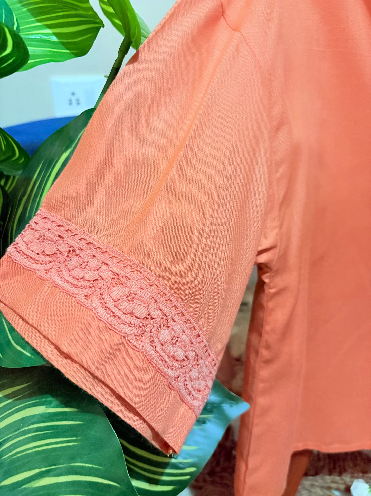 Peach Rayon Crop Top