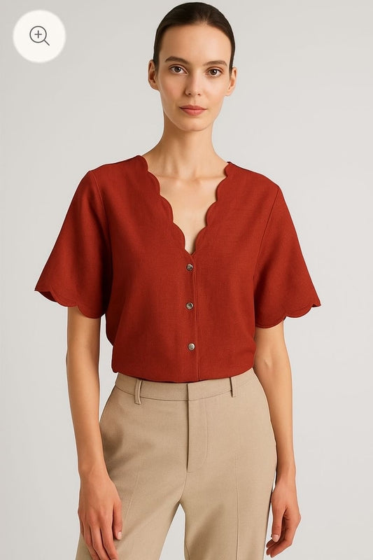 Crimson Grace Scallop Top