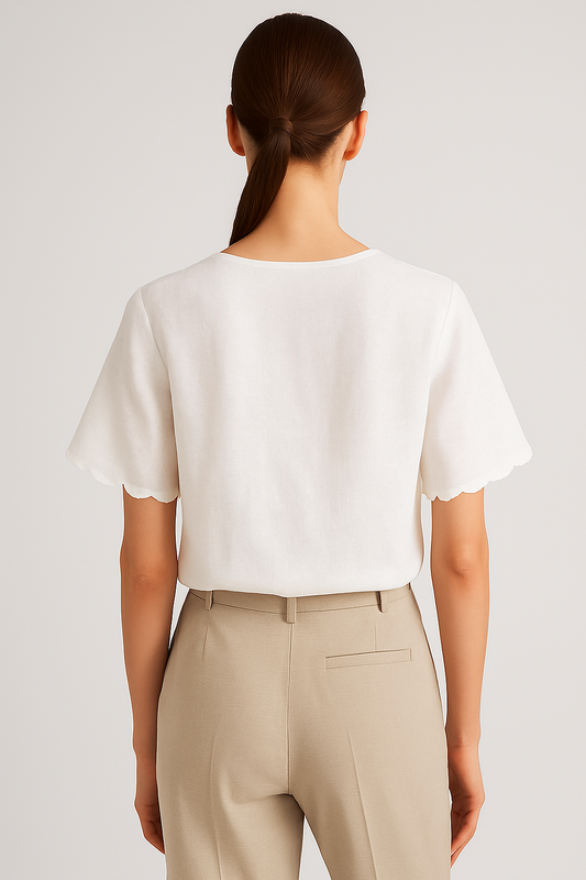 White Scallop Top